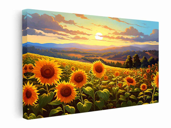 Sunflower At Sunset Art   canvas Print