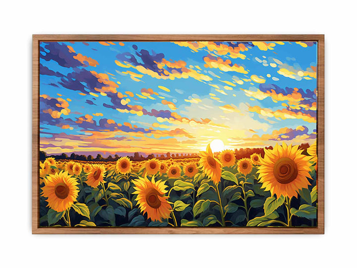 Sunflower At Sunset Painting  