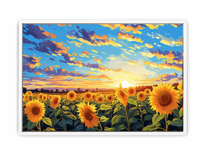 Sunflower At Sunset Painting  