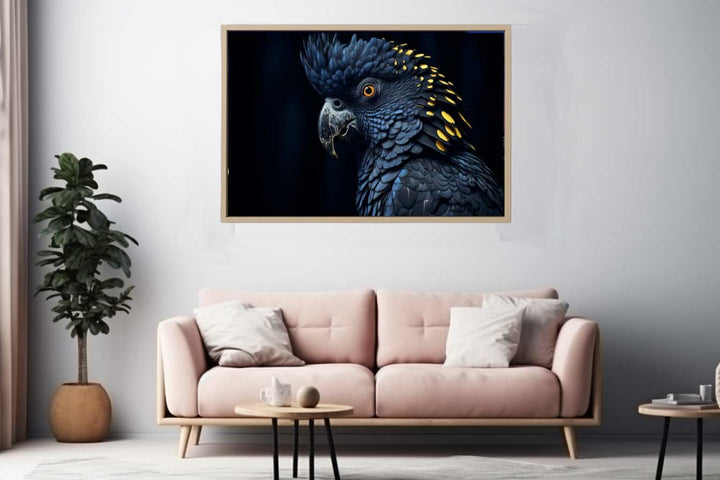 Cockatoo The Black Bird Painting Art Print