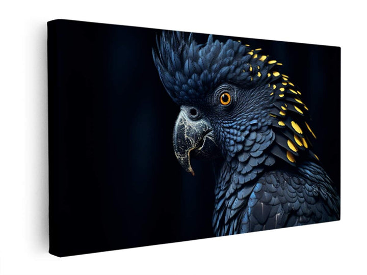 Cockatoo The Black Bird Painting  canvas Print