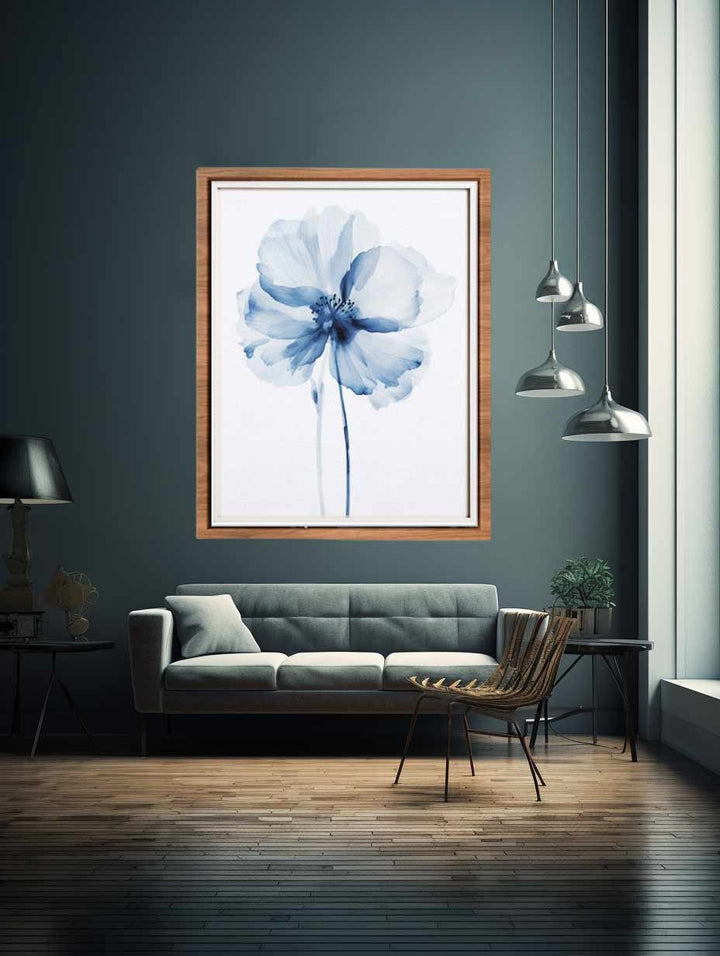 Blue Watercolor Flower Fine Art  Print