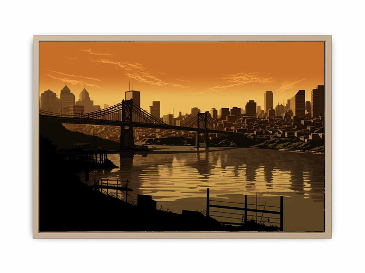 Story Bridge Sepia Art  framed Print