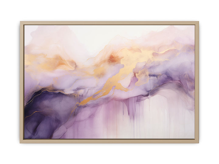 Abstract Watercolor And Gold framed Print