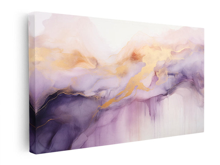 Abstract Watercolor And Gold  canvas Print