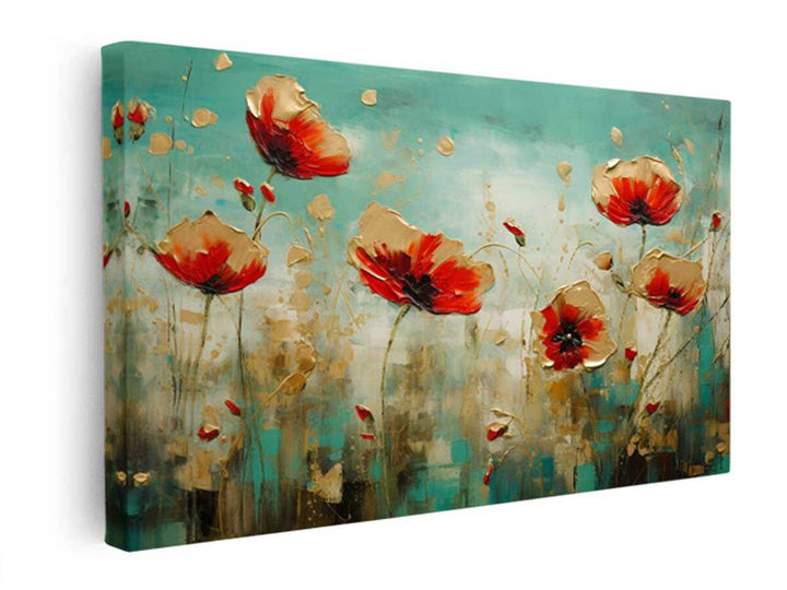 Poppies Floral Painting  canvas Print