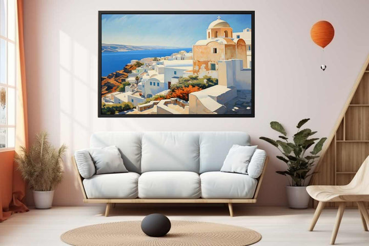 Santorini Coastline Art Print