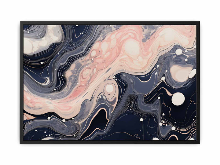 Pink Black Marble Art  canvas Print