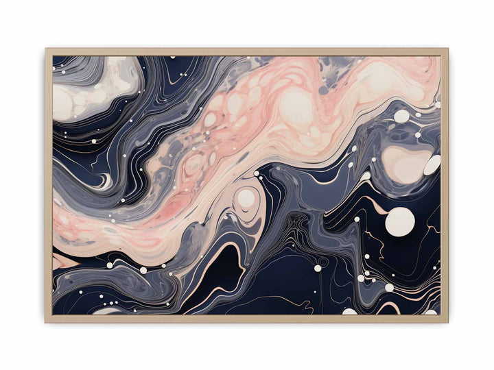 Pink Black Marble Art framed Print