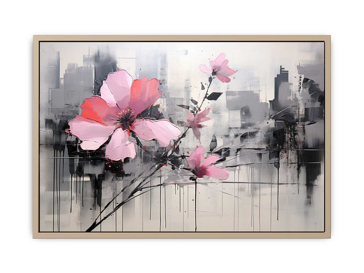 Pink Flowers Painting framed Print