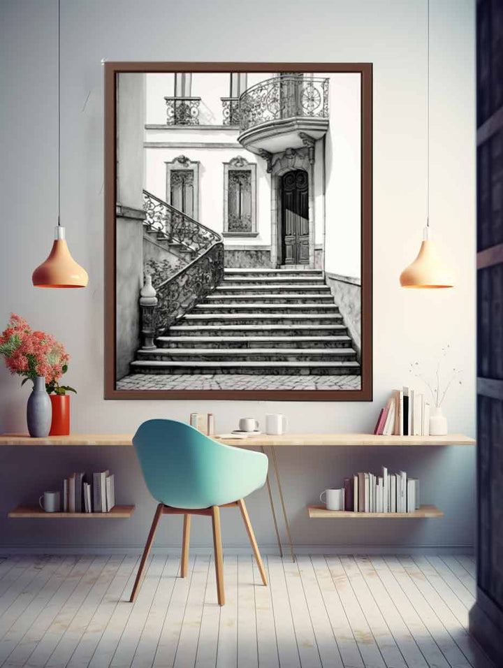 Parisian Stairs Art Print