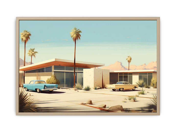 Vintage Vegas House Art Poster framed Print