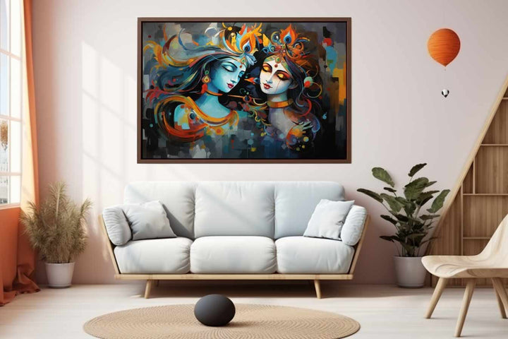 Raha Krishna Love Painting Art Print