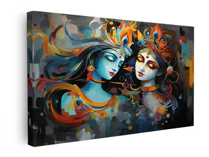 Raha Krishna Love Painting  canvas Print