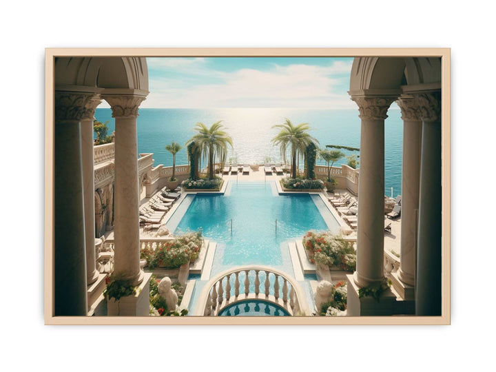 Poolside Beach framed Print