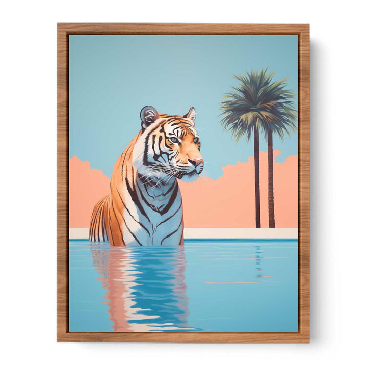 Tiger In Pool Poster  Painting