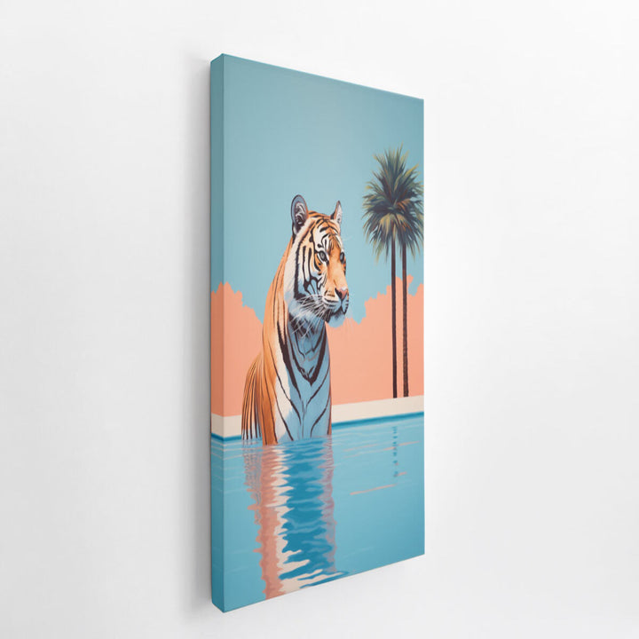 Tiger In Pool Poster  canvas Print