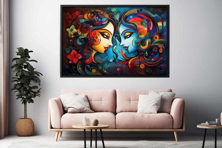 Raha Krishna Love Painting Art Print