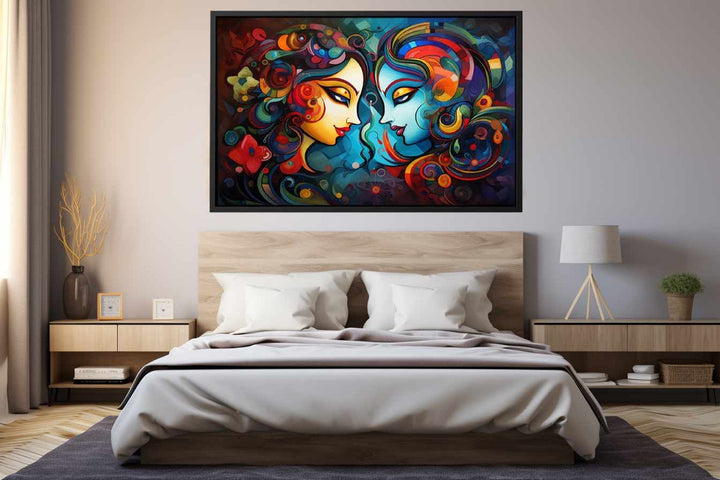 Raha Krishna Love Painting Art Print