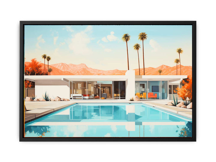 Poolside House  canvas Print