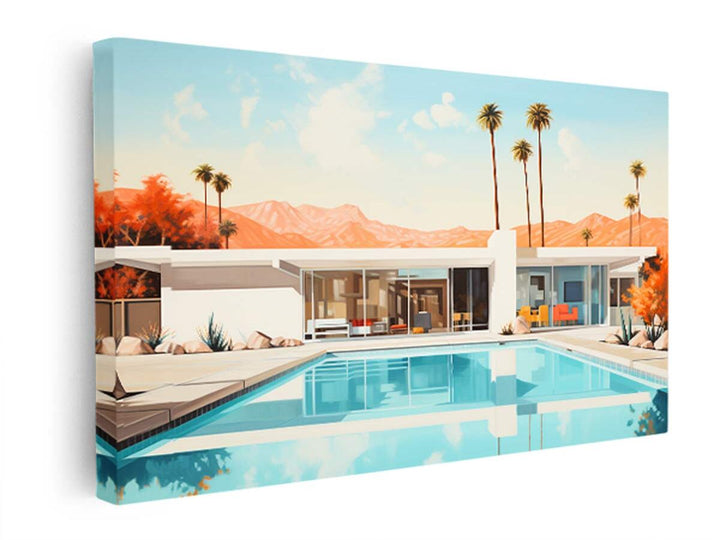 Poolside House  canvas Print