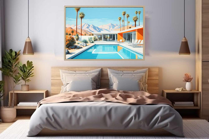 Poolside Villa Art Print