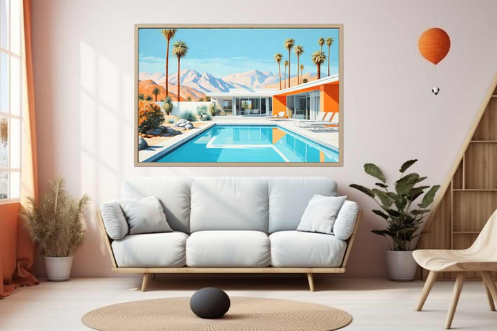 Poolside Villa Art Print