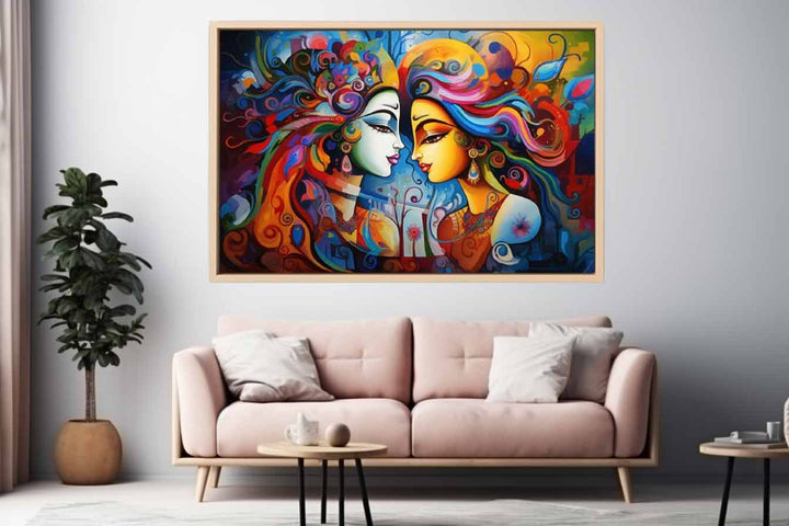 Raha Krishna Love Painting Art Print