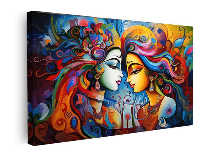 Raha Krishna Love Painting  canvas Print