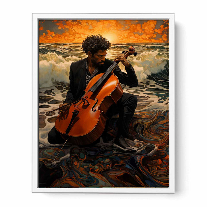 Cello On The Beach 2  Painting