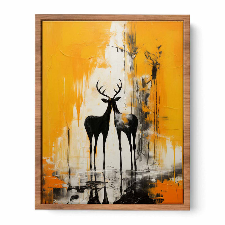 Abstract Stags Mingle  Painting