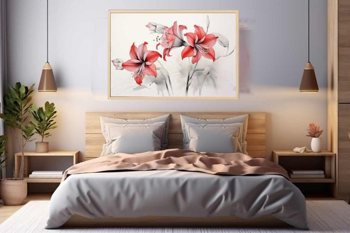 Amaryllis Flowers Painting Art Print