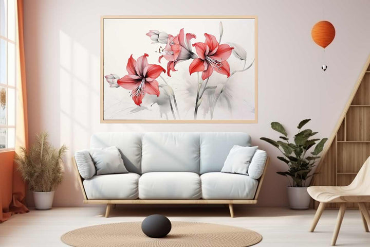 Amaryllis Flowers Painting Art Print