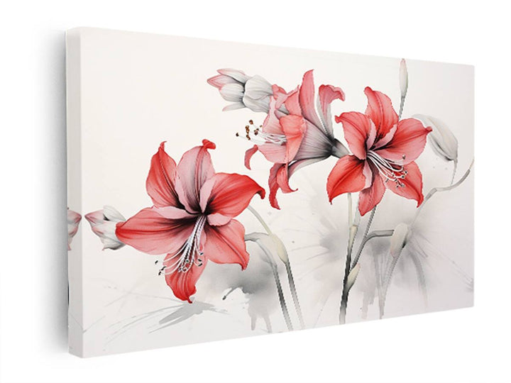 Amaryllis Flowers Painting  canvas Print