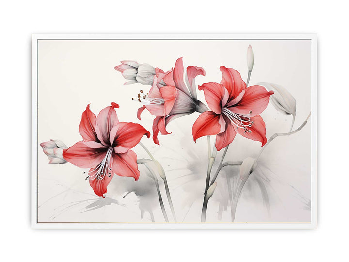 Amaryllis Flowers Painting  