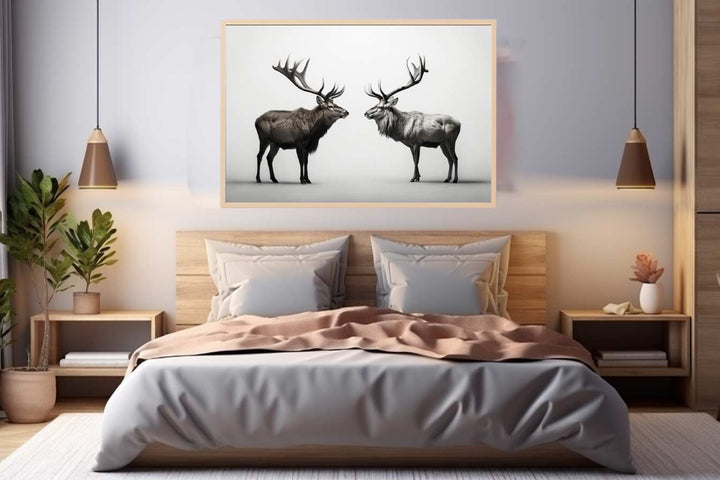 Eye To Eye Stags Art Print