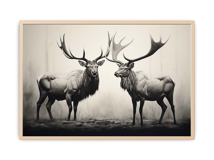 Vitage Stags Art framed Print