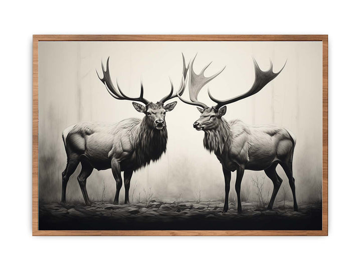 Vitage Stags Art  Painting