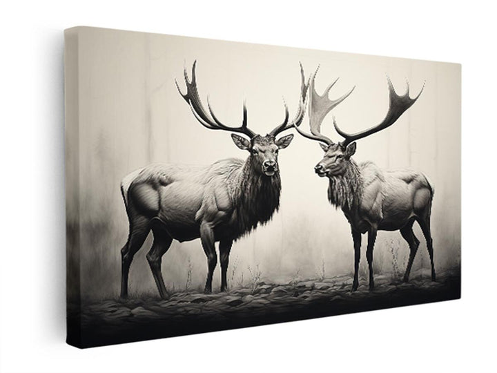 Vitage Stags Art  canvas Print