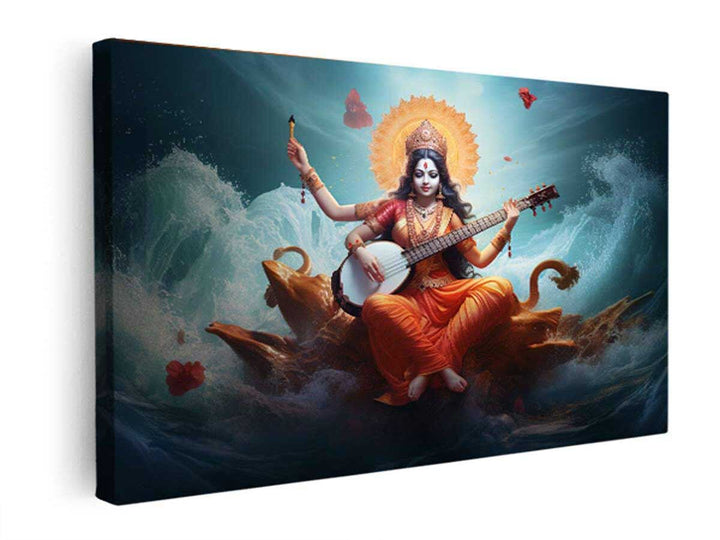 Saraswati Painting  canvas Print