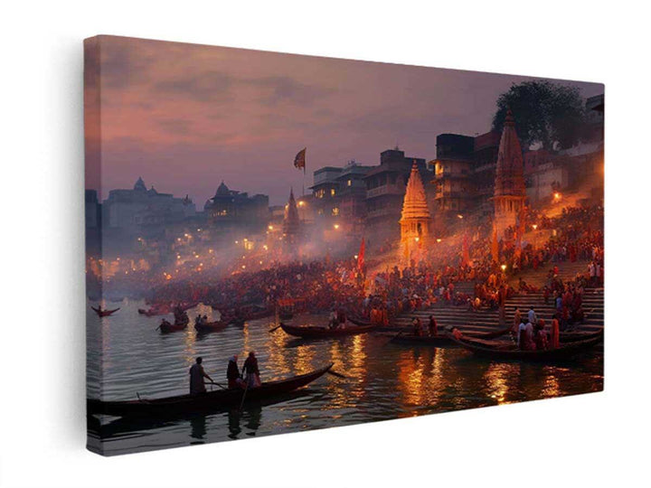 Varanasi Ganga Painting  canvas Print