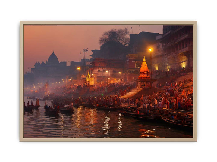 Varanasi Painting framed Print