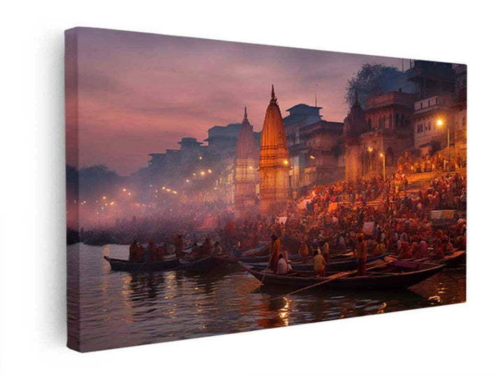 Varanasi kashi Painting  canvas Print