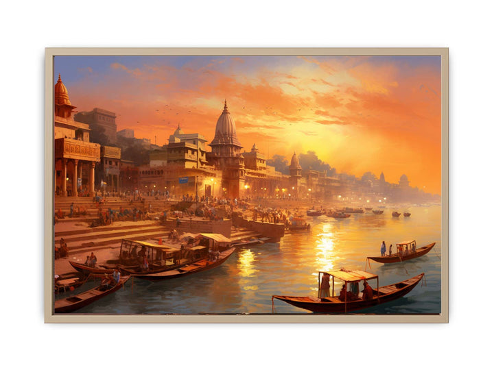 Varanasi kashi Painting framed Print