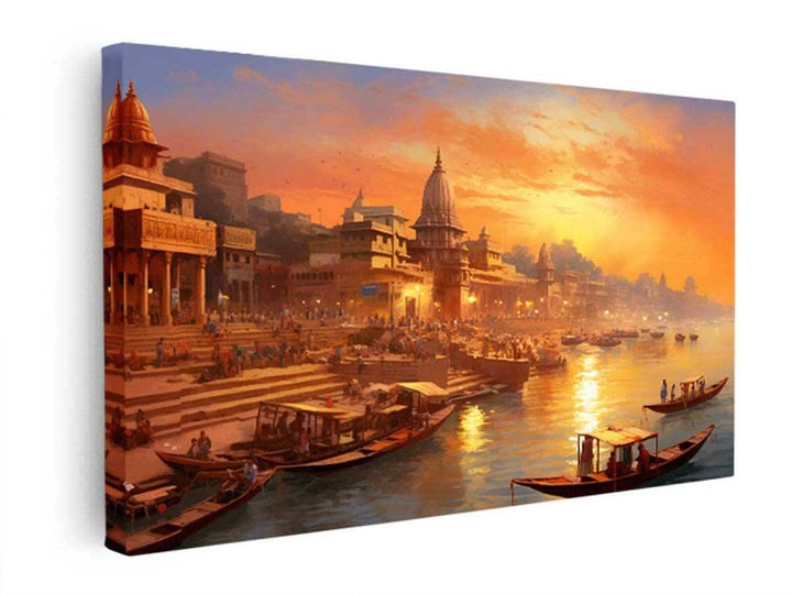 Varanasi kashi Painting  canvas Print