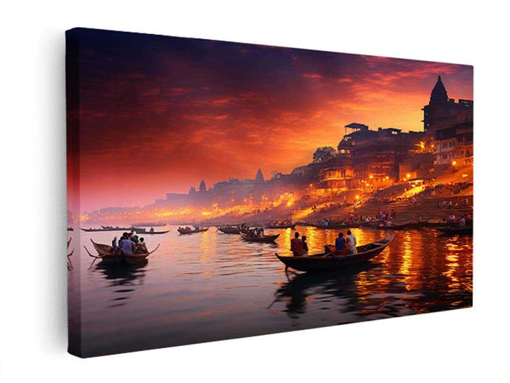 Varanasi Ganga Painting  canvas Print