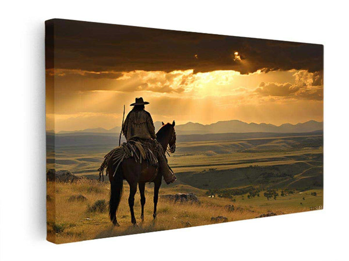 Montana Buffalo View Painting  canvas Print