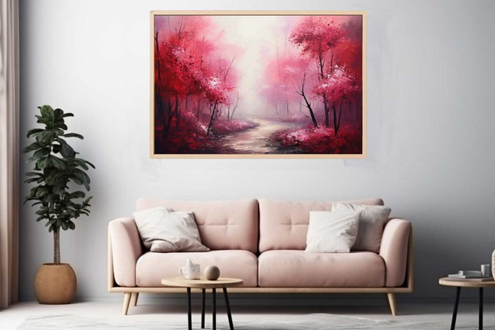 Red Forest Painting Art Print