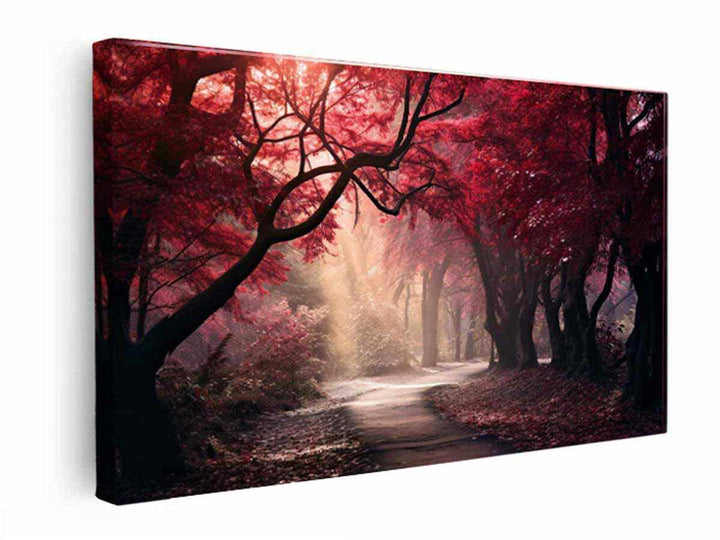 Red Forest Painting  canvas Print