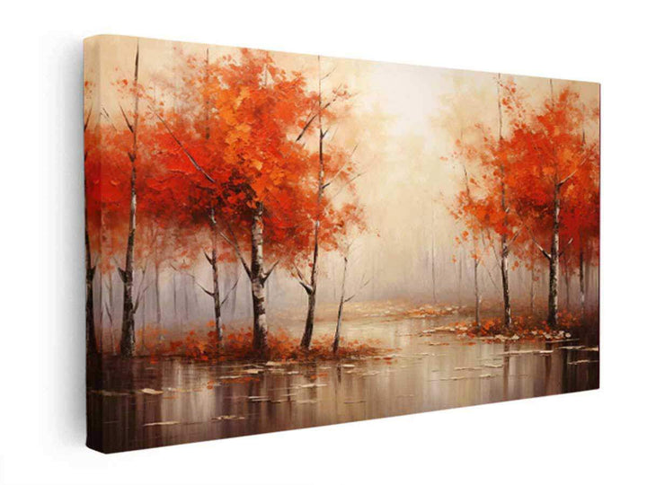 Red Forest  Art   canvas Print